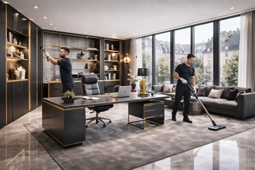 Professionelle Büroreinigung in Aalen für Büros, Anwaltskanzleien, Steuerberater und Arztpraxen. Zuverlässig, hygienisch und strukturiert.